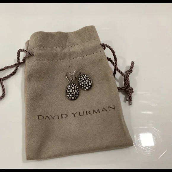 David Yurman Midnight Melange Diamond Earrings - Picture 6 of 6